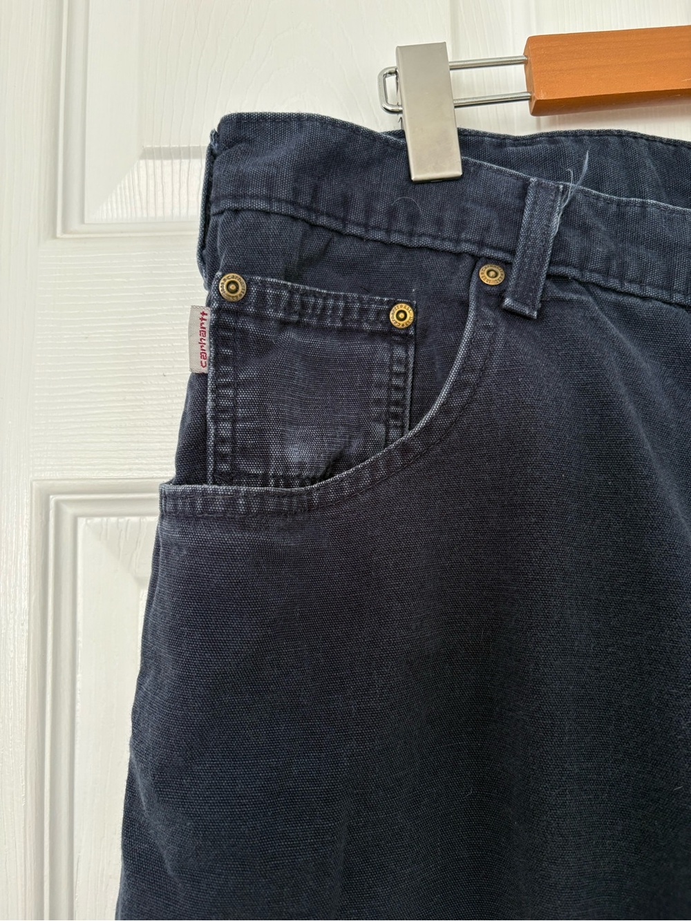 Carhartt B159 Loose Original Fit Carpenter Pants Navy 38x34 Workwear - Picture 4 of 7